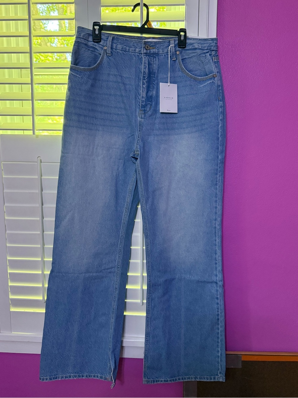 Women's Light Blue Straight Leg Jeans - Kancan